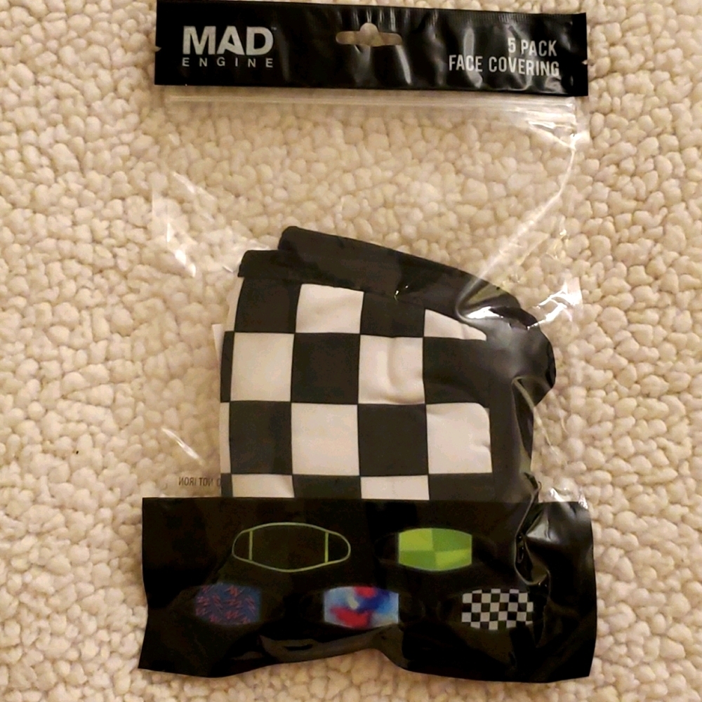 NEW "I Love The 90s" 5pk Face Coverings with Five Different Designs 550